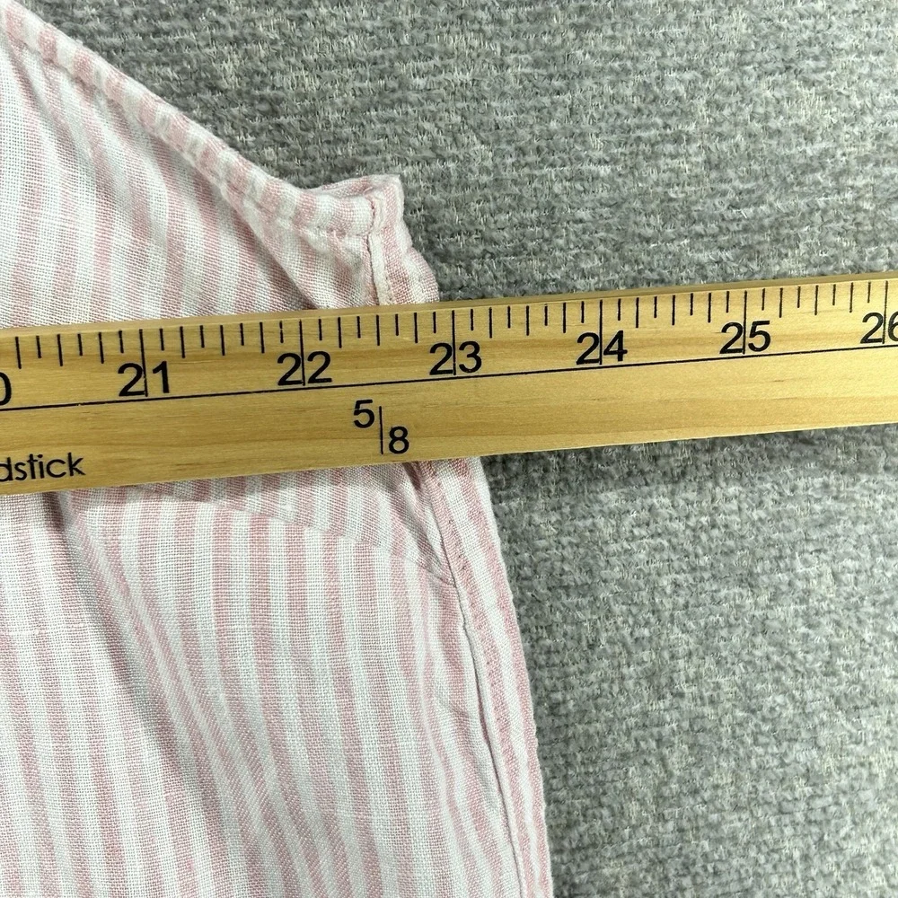 Tommy Bahama Sleeveless Blouse Women Size XL Pink Stripe Linen Summer Beach - Picture 6 of 7